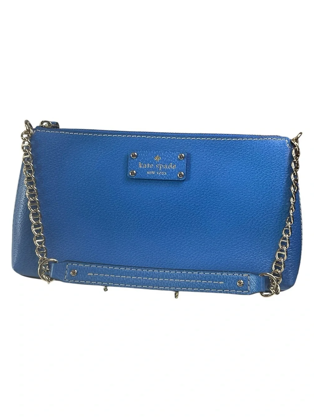 Kate Spade Wellesley Byrd Cobalt Blue Pebbled Leather Shoulder Bag